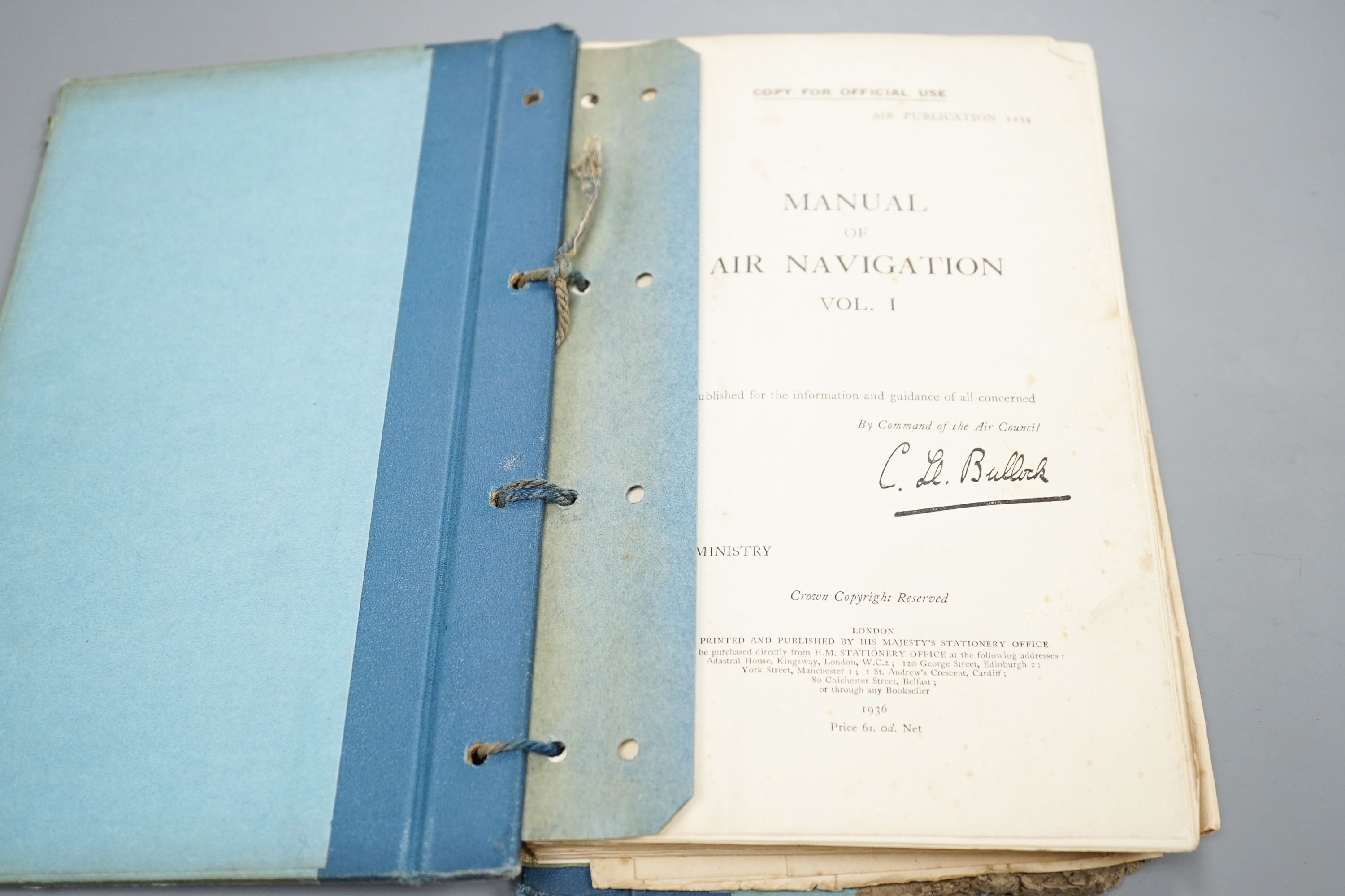 Squadron leader Richard Alvin Ackworth DFC 112 squadron HMS Argus, navigational computor and air ministry manual of navigation vol 1, 1